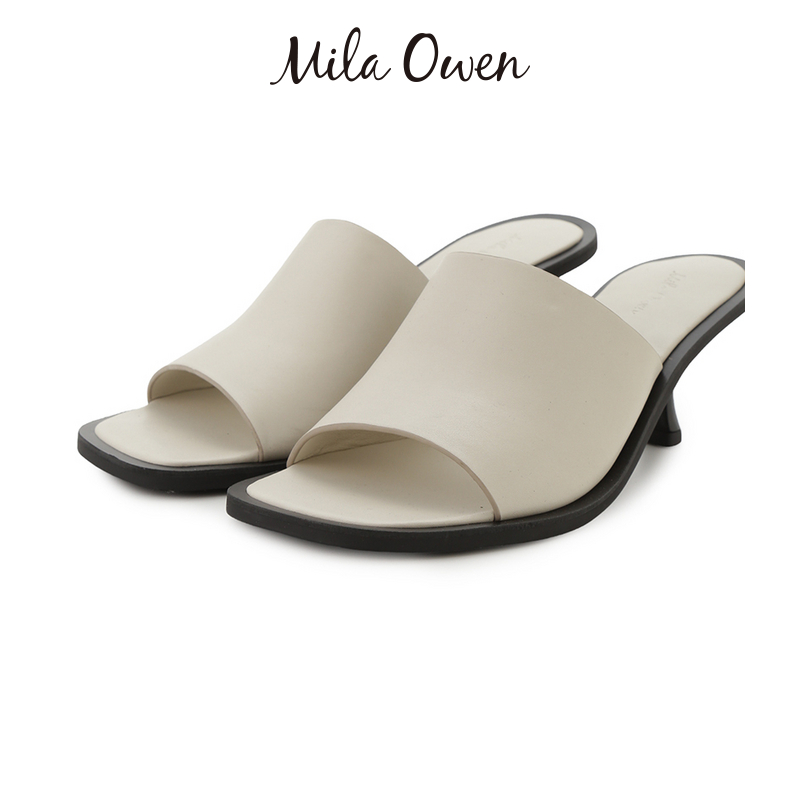 Mila Owen春夏法式简约方头露趾中跟凉拖鞋09WGS231521-图2