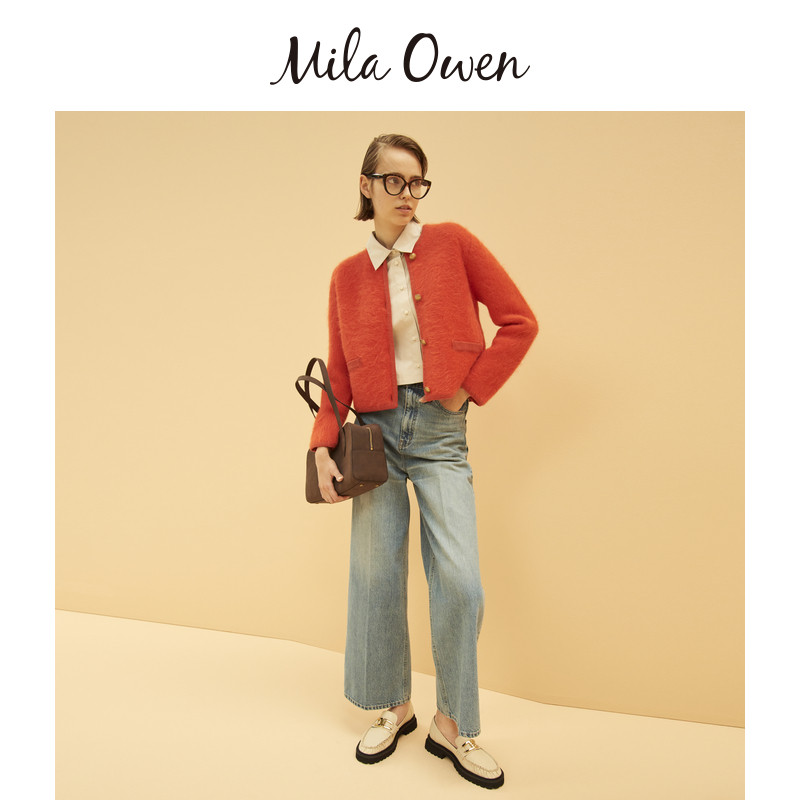 Mila Owen秋冬时尚百搭宽松阔腿高腰水洗牛仔裤09WFP244001,淘宝优惠券,粉丝福利购,淘宝优惠卷