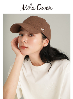 Mila Owen26春夏新品简约百搭仿亚麻蝴蝶结系带棒球帽09WGH262571