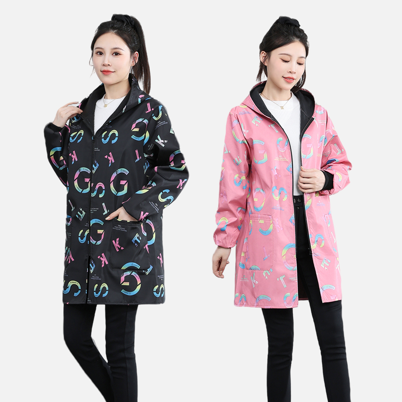 新款防水加绒罩衣大人厨房耐脏长袖外穿围裙家用外套男女士工作服 - 图0