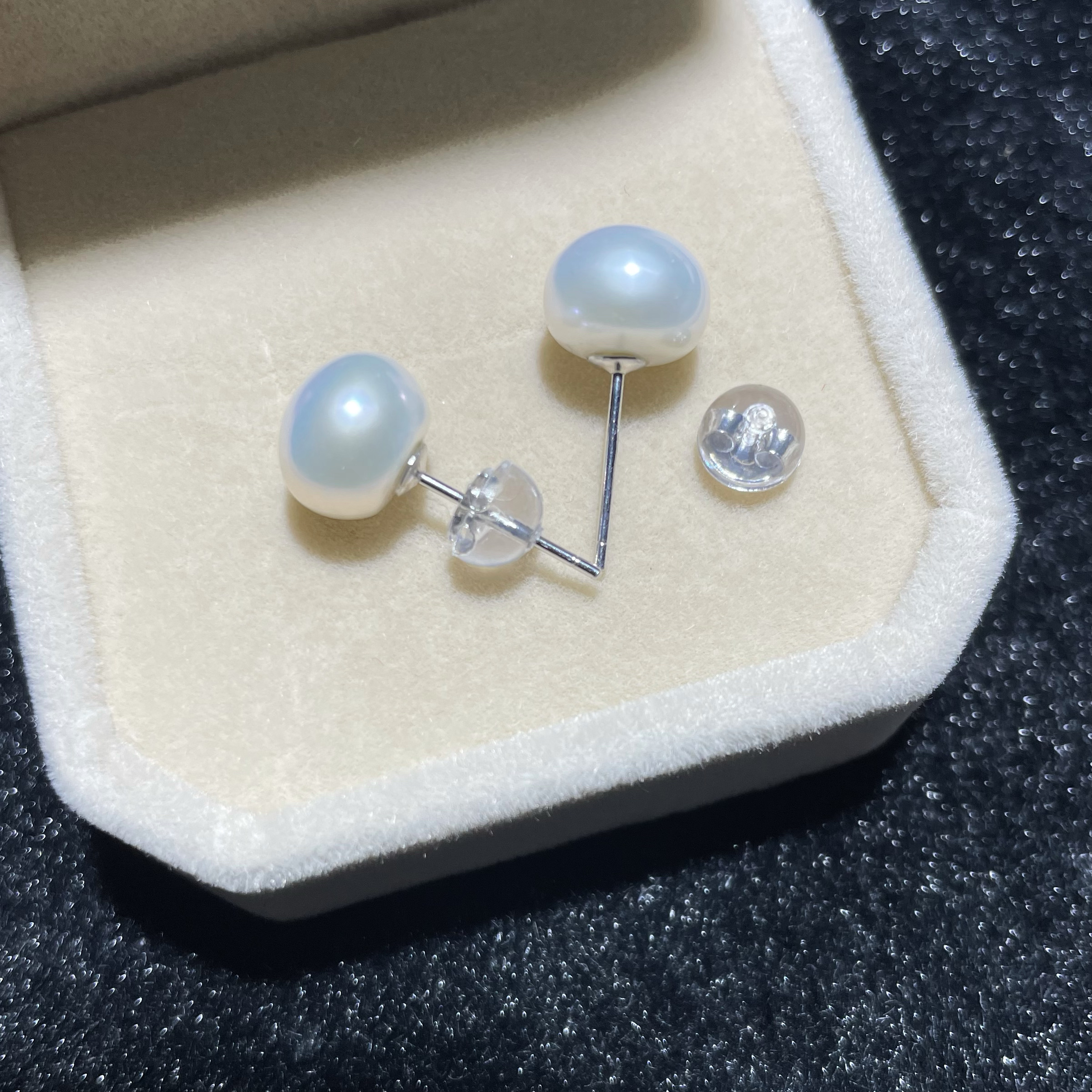 稀有天然金属怪色白色青光极强光无核淡水珍珠耳钉 诸暨珍珠耳饰,淘宝优惠券,粉丝福利购,淘宝优惠卷