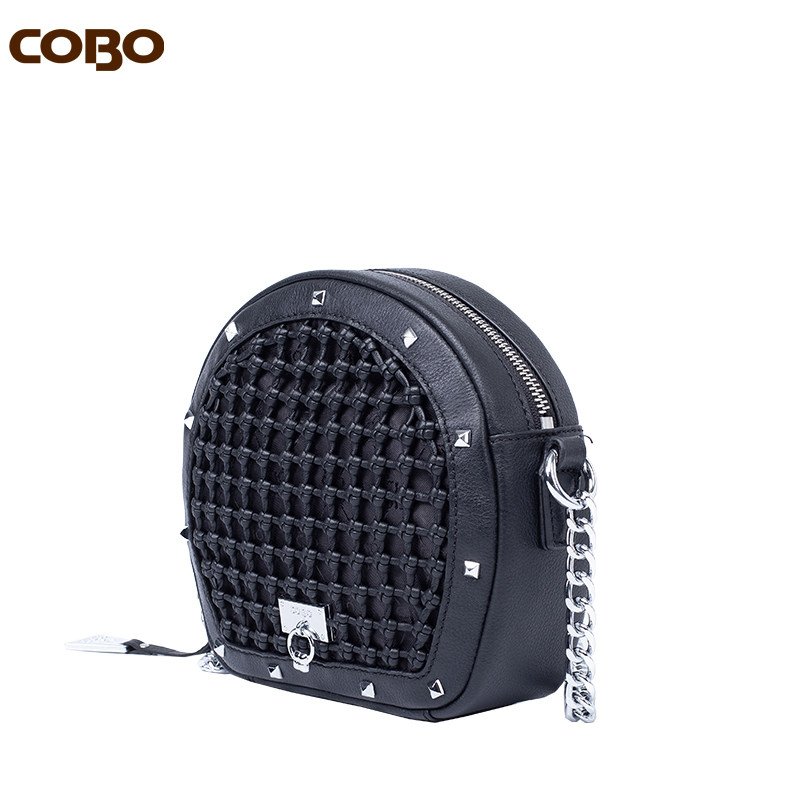 cobo /羚羊手工编织头层牛皮斜挎包 COBO女士包袋