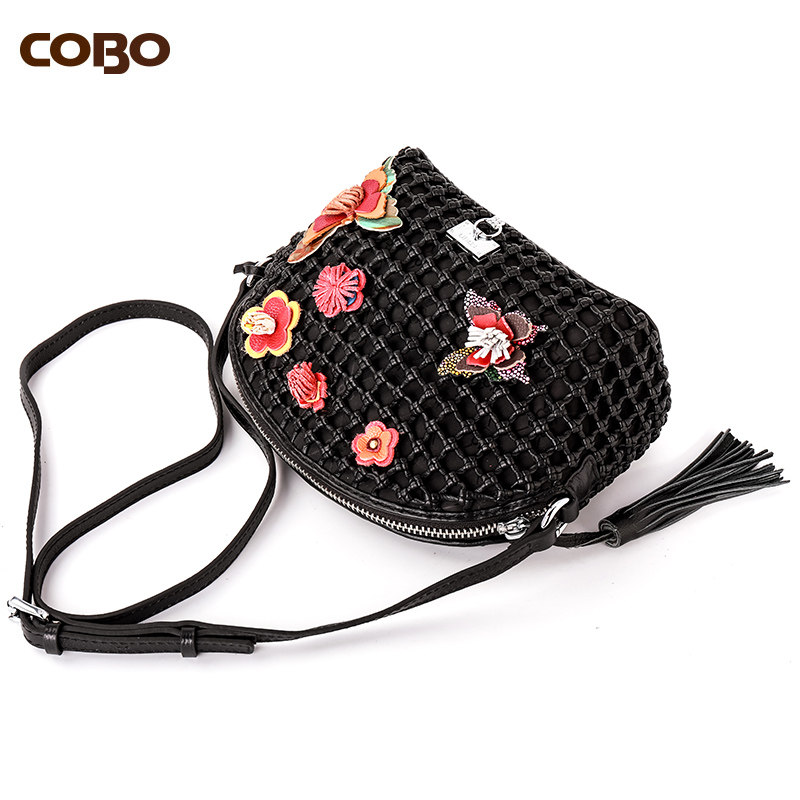 cobo /蔻尔宝头层牛皮手工贝壳包 COBO女士包袋