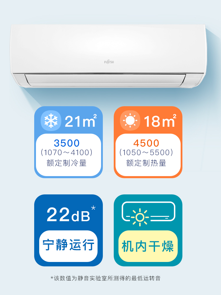 Fujitsu/富士通 KFR-35GW/Bpkgc新二级变频1.5匹智能壁挂式空调 - 图1