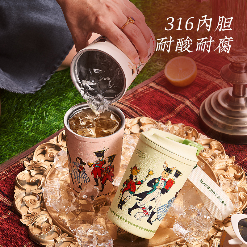 布兰兔blanbunny胡桃夹子可乐杯保温保冷夏天水杯茶杯便携原创杯 - 图0