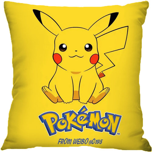 皮卡丘抱枕定制卡通动漫周边靠枕儿童二次元定制靠垫枕头生日礼物 - 图0