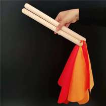 Kindergarten Apparatus Playground Solid Wood Beating Drum Stick of large drum mallet with beech wood waist Drum baton dance performance Colour red silk sticks