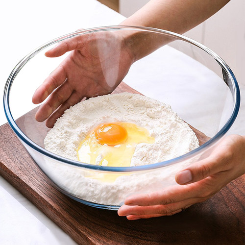 玻璃碗耐高温家用微波炉加热专用器皿食品级烘焙和面盆蒸煮蛋羹碗 - 图0