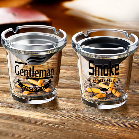 Trendy multifunctional household crystal glass ashtray