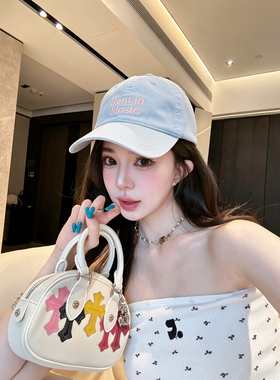 韩系氛围感简约百搭字母刺绣软顶棒球帽女春夏新款显脸小鸭舌帽男