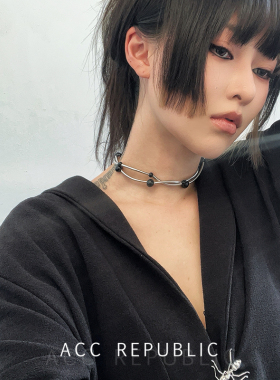 ACC REPUBLIC 黑曜珠缠绕钛钢项链女小众设计感锁骨链颈链配饰