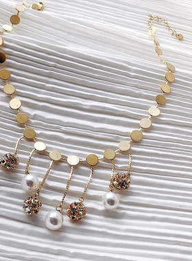 闪钻网红同款项链珍珠女礼物盒