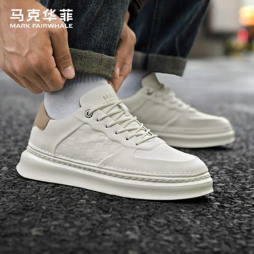 马克华菲休闲板鞋男2026冬季新款爆款男鞋舒适百搭轻便小白鞋子男 - 图0