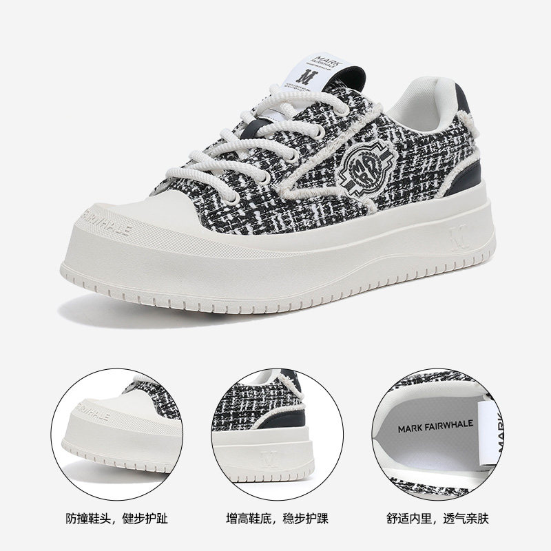 马克华菲情侣板鞋2026春季新款休闲透气男女帆布鞋厚底增高潮鞋男,淘宝优惠券,粉丝福利购,淘宝优惠卷