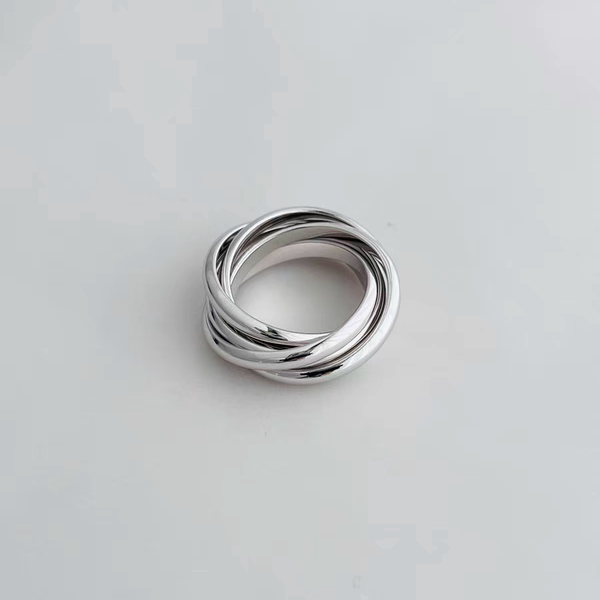 High-end designer series five-ring heavy industry ring platinum-plated old gold high-end index finger ring