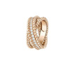 High-end designer series S925 sterling silver bead ring cross twist twist women's fashion personalized closed ring