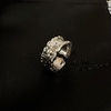 Dongdaemun full-body S925 sterling silver rhodium-plated crushed ice wide version ring niche high-end fashion ring