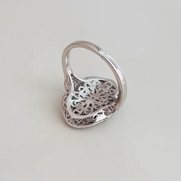 Korea Dongdaemun S925 all-over sterling silver fireworks luxury luxury fashionable party ring