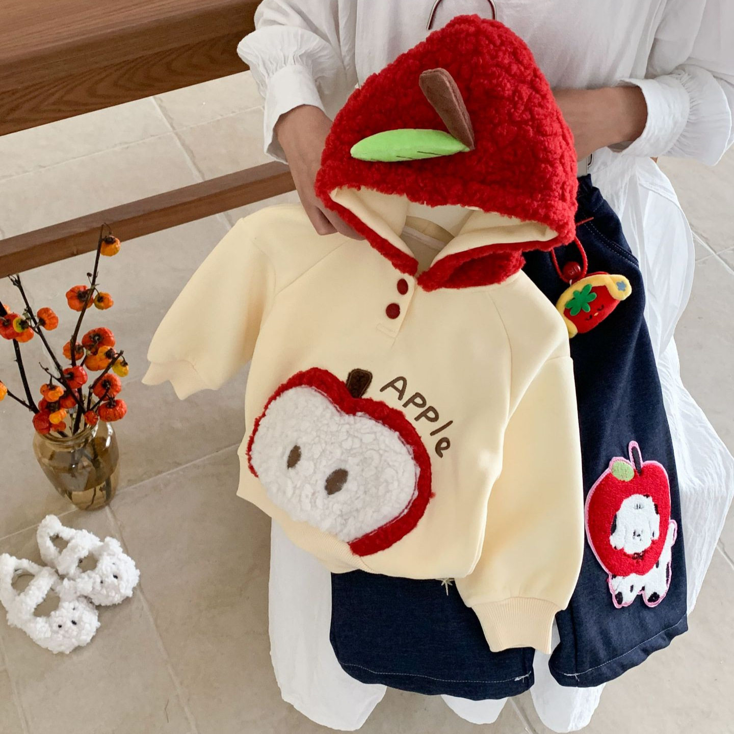 女童套装冬新款儿童洋气加绒毛毛连帽卫衣女宝加厚冬装保暖上衣,淘宝优惠券,粉丝福利购,淘宝优惠卷