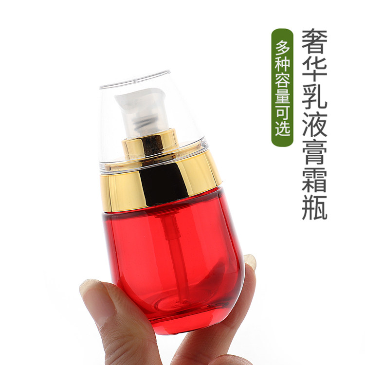 爽肤水内塞瓶HOPECK韩国红花纹奢华玻璃按压分装空乳液精华面霜瓶,淘宝优惠券,粉丝福利购,淘宝优惠卷