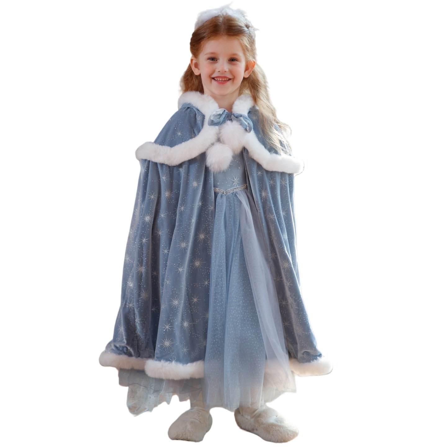 秋冬艾莎公主斗篷女童加绒防风保暖圣诞儿童披肩外套宝宝外出披风,淘宝优惠券,粉丝福利购,淘宝优惠卷