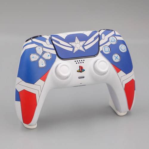 PS5手柄tmr电磁摇杆游戏美国队长主题手柄ds5改装二手手把PC使用 - 图0