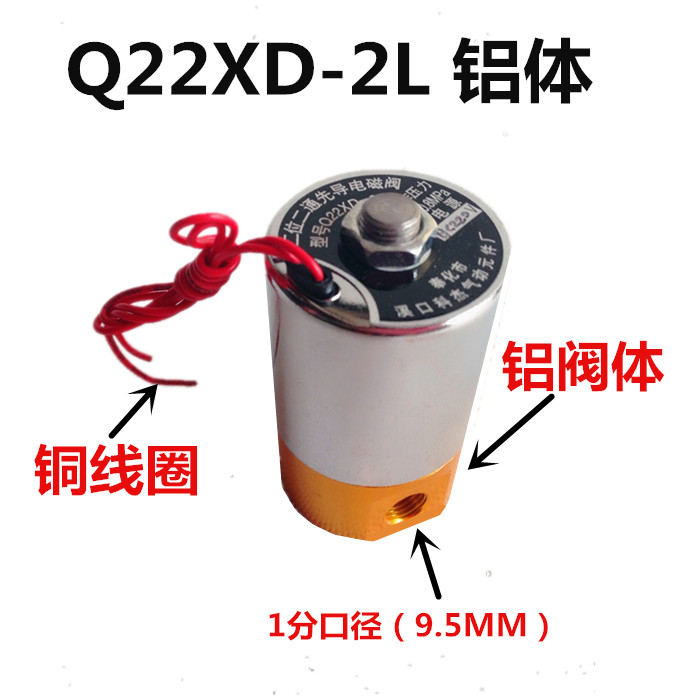 先导头全铜电磁阀Q23XD-2L Q22XD-2L 二位三通气阀 AC220v DC24v - 图3