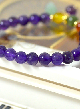 女天然紫水晶手链手串正品佛珠