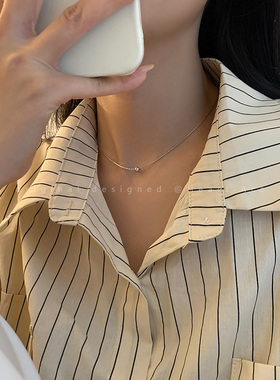 金银单珠小众设计感锁骨链ins