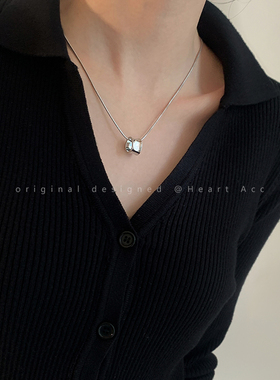 银色钛钢圆环小蛮腰项链女款简约冷淡风高级感配饰小众新款锁骨链