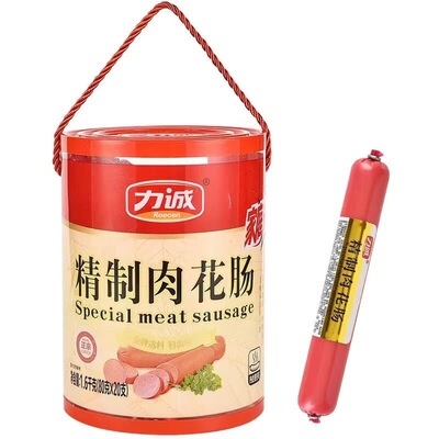 力诚精制肉花肠罐装香肠金牌选料唇齿留香即食零食