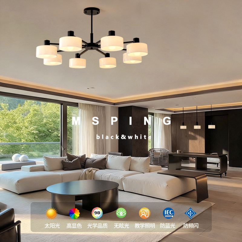 2025新款中古奶油意式轻奢玻璃餐厅吊灯云璃客厅吊灯主灯现代简约,淘宝优惠券,粉丝福利购,淘宝优惠卷