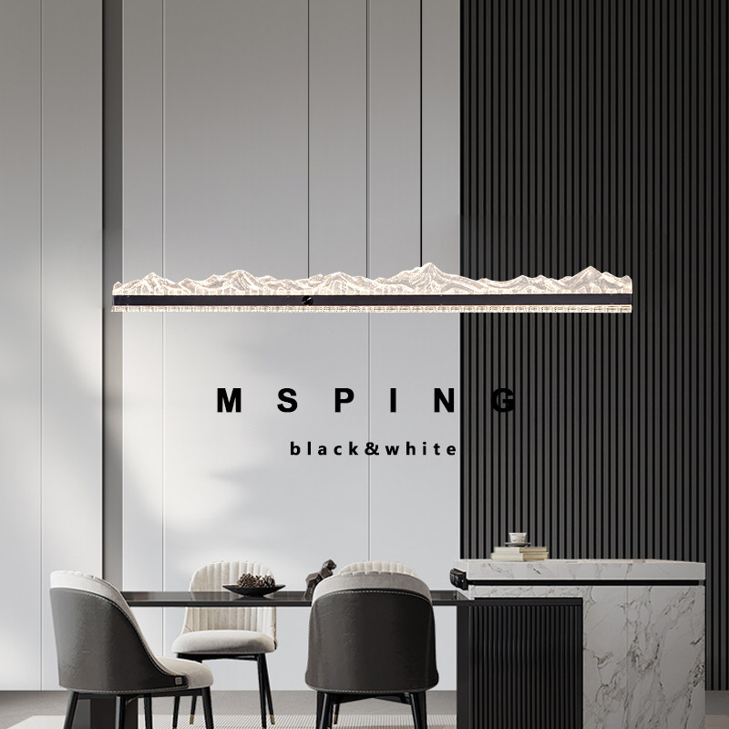 意式极简2025年新款全光谱餐厅吊灯雪山艺术个性一字长条餐桌吊灯,淘宝优惠券,粉丝福利购,淘宝优惠卷