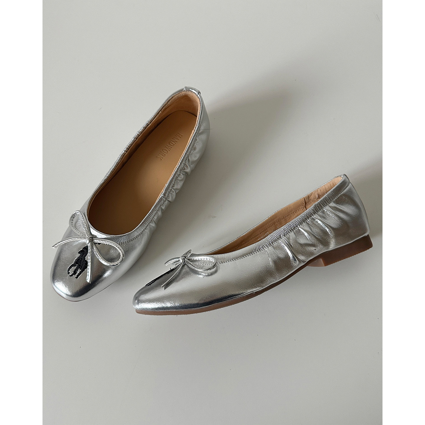 春季百搭时尚刺绣蝴蝶结单鞋圆头浅口平底舒适通勤工作鞋芭蕾舞鞋,淘宝优惠券,粉丝福利购,淘宝优惠卷