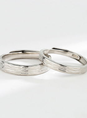 Alyce S925纯银情侣戒指韩版对戒男女年轮指环简约情人节纪念礼物