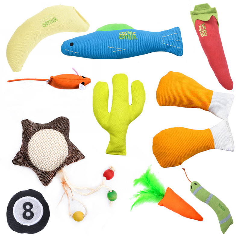 派泰乐宠物猫咪玩具胡萝卜鱼磨牙耐磨可爱内含猫薄荷 - 图3