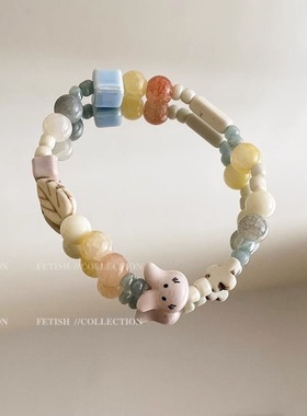 景德小景德镇可爱手链饼干猫咪小熊系列小众中式百搭设计手串