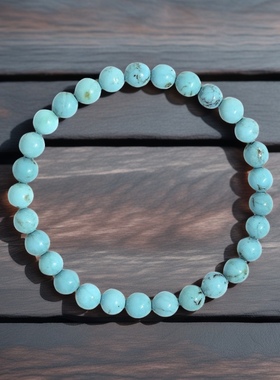 绿松石素圈手串礼盒项链天然显白