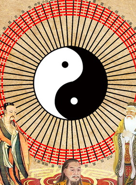 镇宅风水画家居挂画周易八卦图现代装饰画丝绸卷轴画已装裱