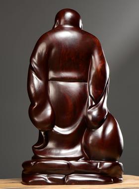 黑檀木雕布袋弥勒佛像摆件实木大肚笑佛家居办公装饰红木工艺礼品