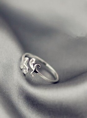 s925银戒指女吉祥花朵民族风饰品