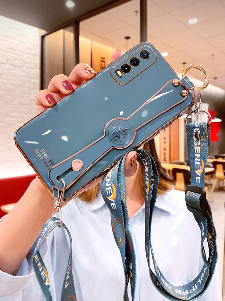 适用vivoy30手机壳vivo腕带y30g标准版活力保护V2034A硅胶套2036斜挎挂绳全包防摔软壳viviy网红voviy女侧边