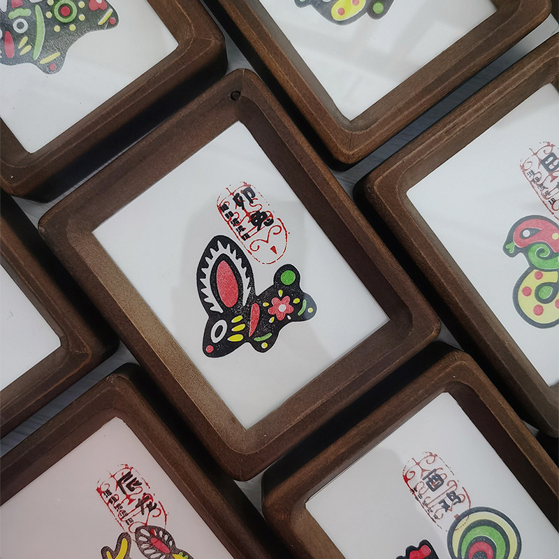 图个新仙十二生肖装饰画非遗桌面版画5寸实木画框马年家居摆台画,淘宝优惠券,粉丝福利购,淘宝优惠卷