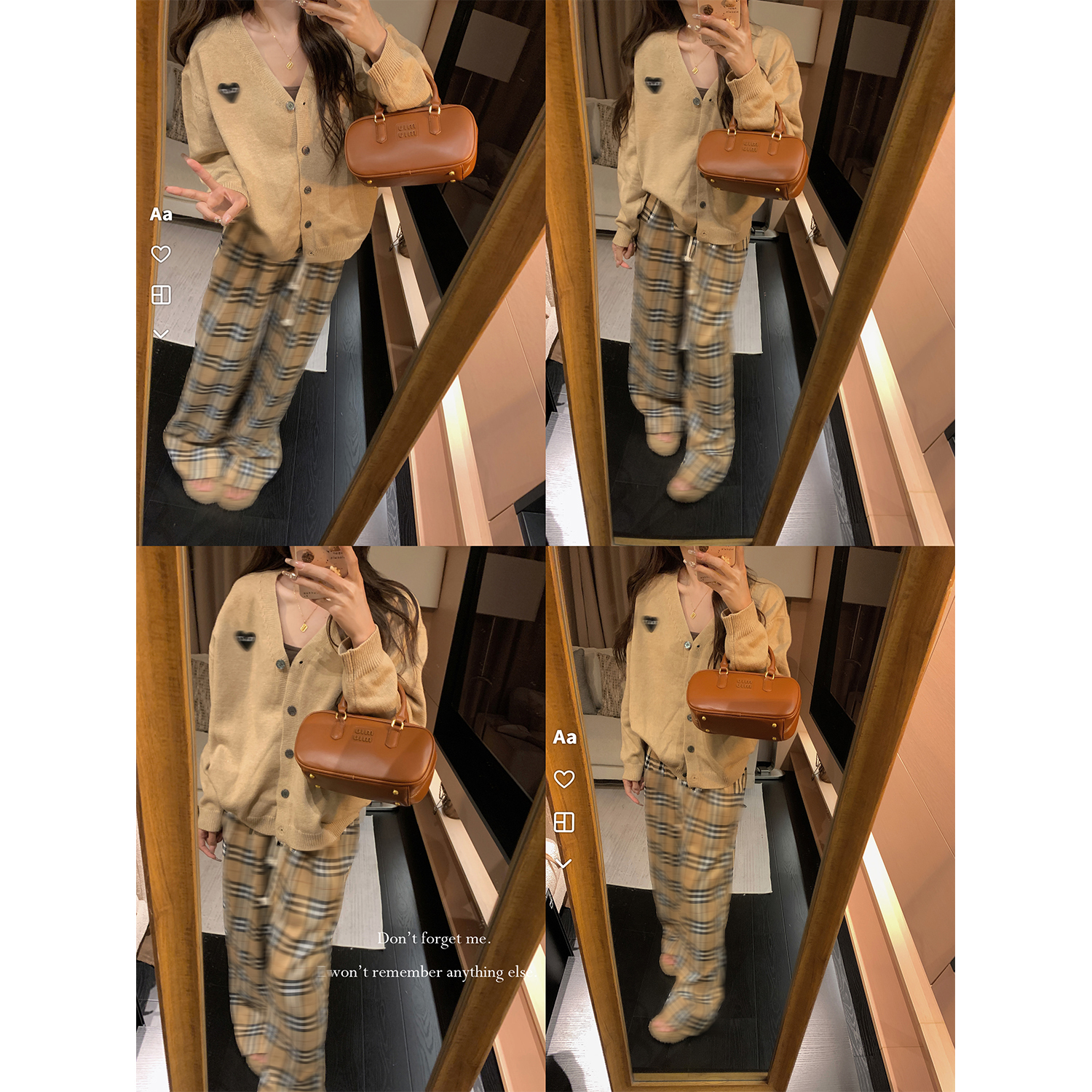 DDXZ夕子 韩系V领爱心设计感毛衣外套复古慵懒宽松学院风针织开衫 - 图1