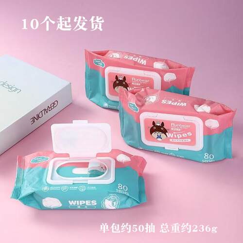 P031厂家直供卡通系列80型塑料密封盖湿纸巾随身携带手口专用50抽 - 图1