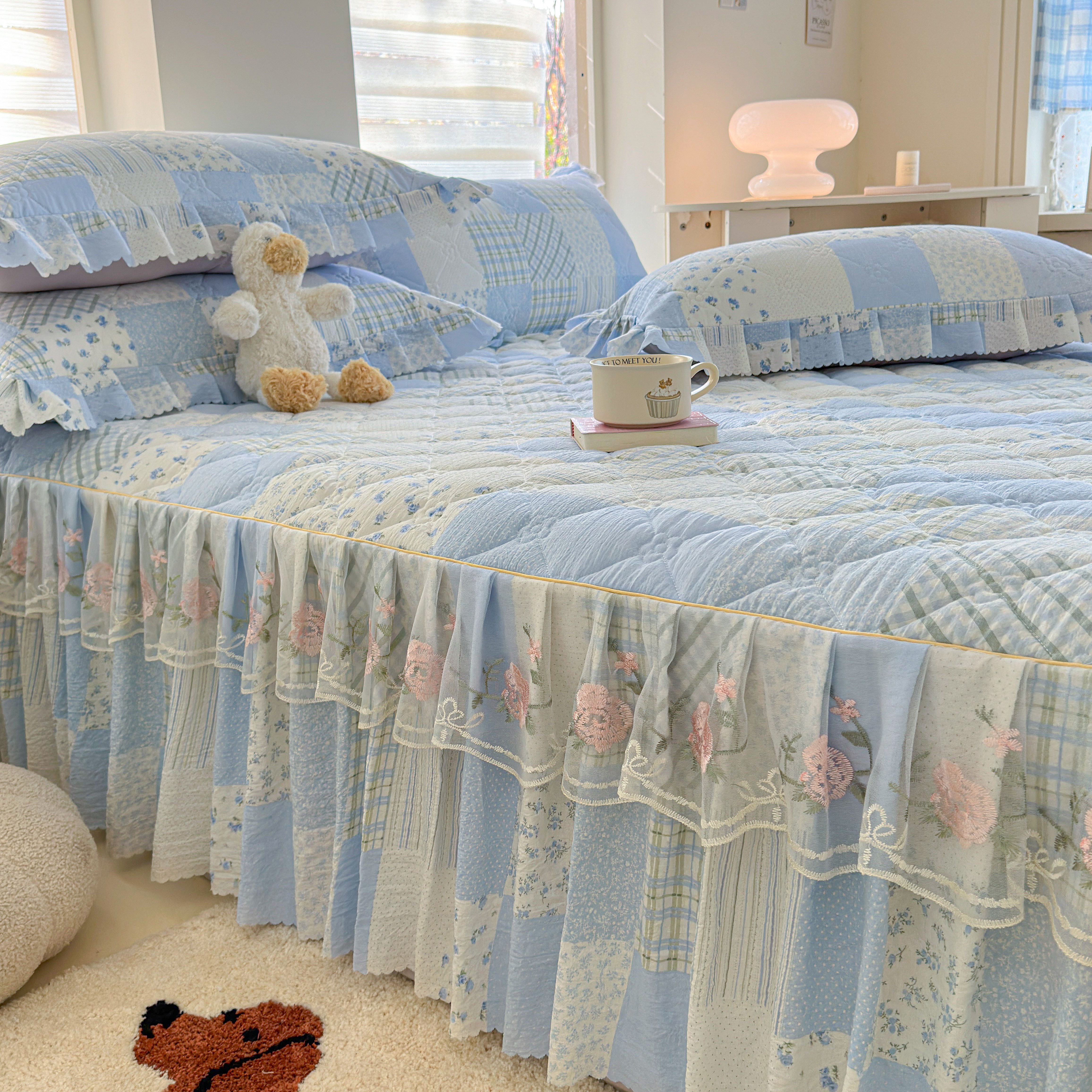 夹棉床裙单件加厚1.5m1.8米防滑保护套纯棉全棉床套床罩款三件套4,淘宝优惠券,粉丝福利购,淘宝优惠卷