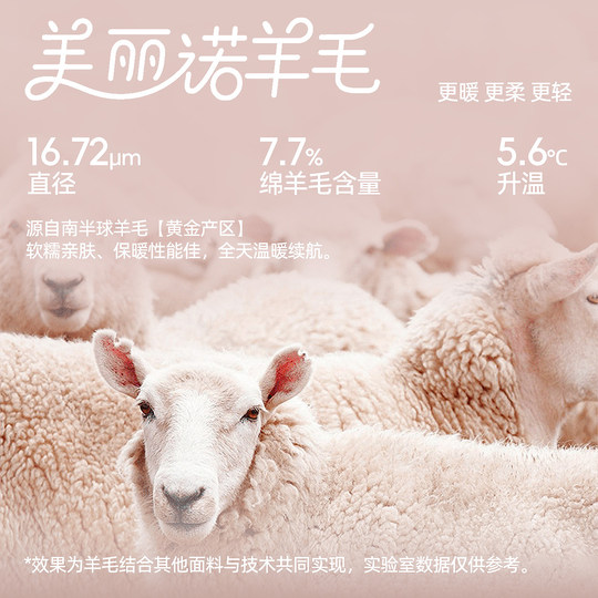 好奇蜜斯羊毛保暖内衣女发热抗静电肌底衣秋冬内搭5A抗菌加绒秋衣