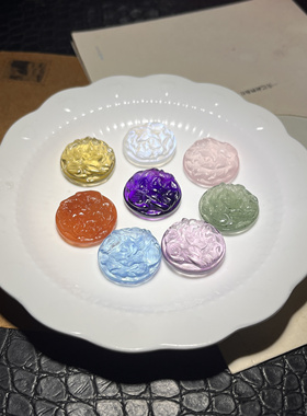 A10天然紫黄粉红绿蓝月光石水晶九尾狐吊坠手链锁骨链男女款多宝