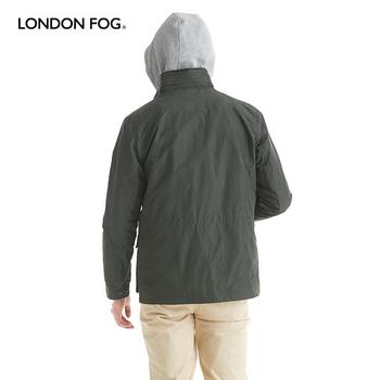 ລອນດອນ Fog Autumn Men's Stand Collar Jacket Collar Hidden Hat Classic Four Pockets Medium Waistable Casual Commuting Jacket for Men