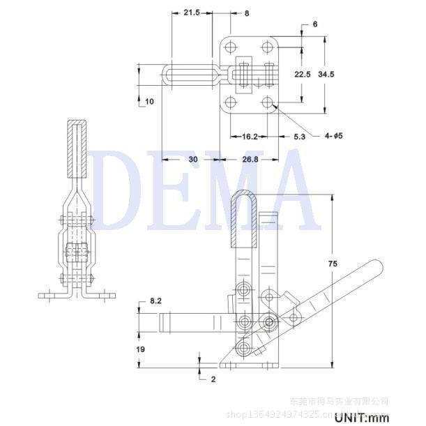 厂家供应得马牌DEMA-101A-SS快速夹具304不绣钢材质夹钳 - 图1